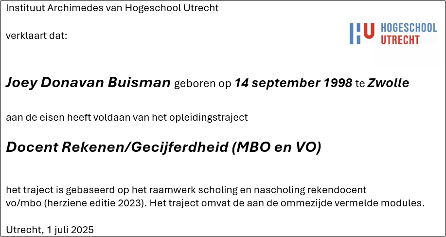 Bevoegdheid rekenen en gecijferdheid